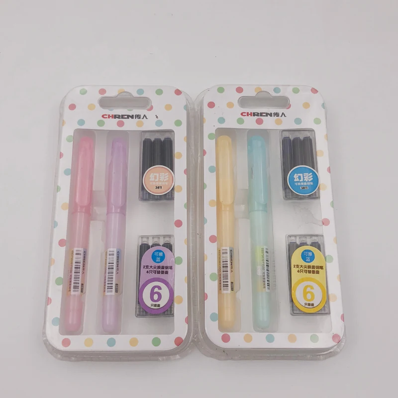 Милый набор перьевых ручек ярких цветов с чернильными ручками роскошные ручки