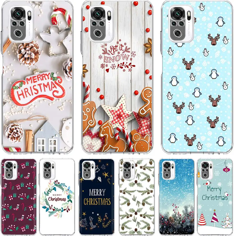 

Christmas NEW Year Phone Case Funda For Xiaomi Redmi Note 10 Pro 9S 10S 9 8 Pro 8T 8A 9A 9C 7 7A 6 6A Soft Cover Coque