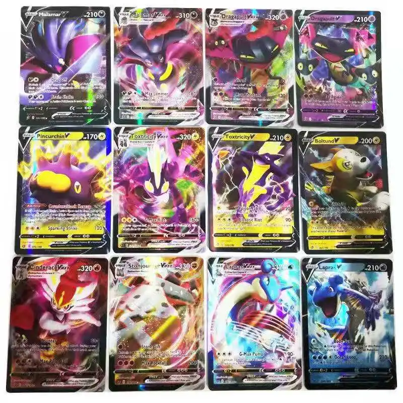 

60PCS Pokemon Cards TAKARA TOMY Game VMAX GX EX MEGA English Trading Booster Box Shining Card Kids Collection Battle Toys Gift