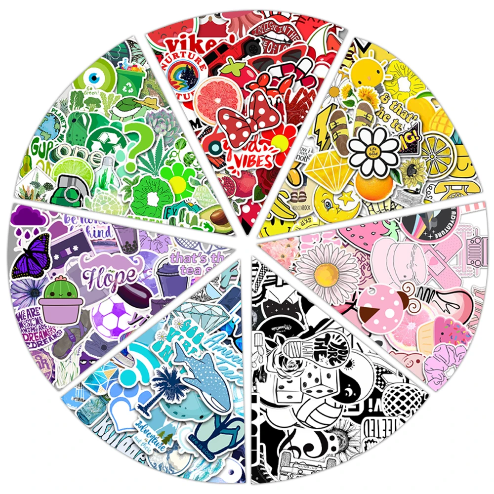 

50pcs Pack 8 kinds Vsco Girls Sticker For Water Bottle Cup Skateboard Guitar Motorcycle Laptop Waterprrof Sticker Toy
