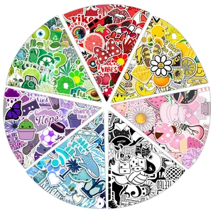 50 шт. в упаковке, 8 видов наклеек Vsco Girls для бутылки с водой, чашки, скейтборда, гитары, мотоцикла, ноутбука, Водные Наклейки, игрушки