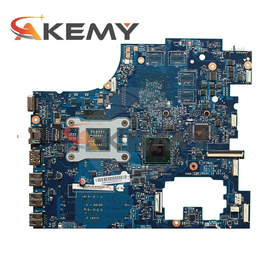 

Laptop motherboard For LENOVO G770 Y770 PIWG4 LA-6758P 11013585 HM65 Mainboard