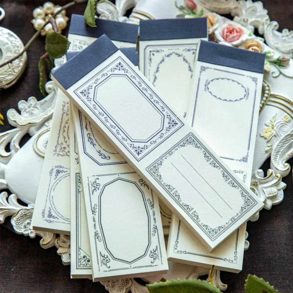 

Retro Flower Lace Series Memo Pad Paper Stationery Scrapbooking Sticky Deco Notes Notes For School Journal Material W4a7