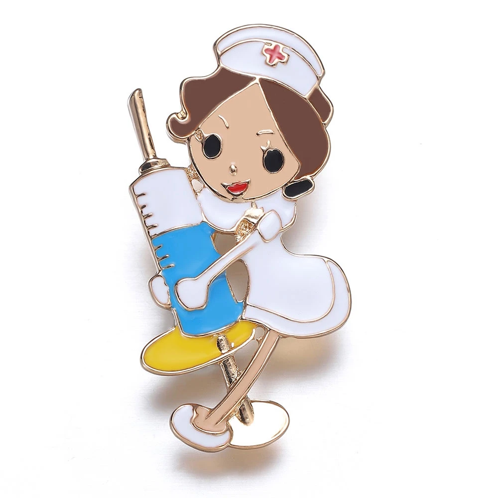 Металлическая брошь с эмалью в виде знака | Украшения и аксессуары