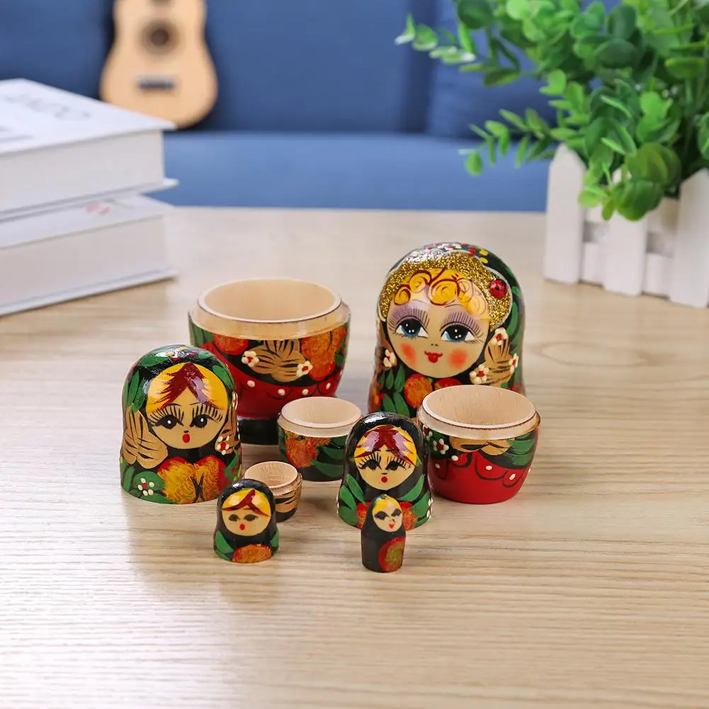 Деревянные русские куклы-матрешки 1 комплект бабушка ручная роспись медведь