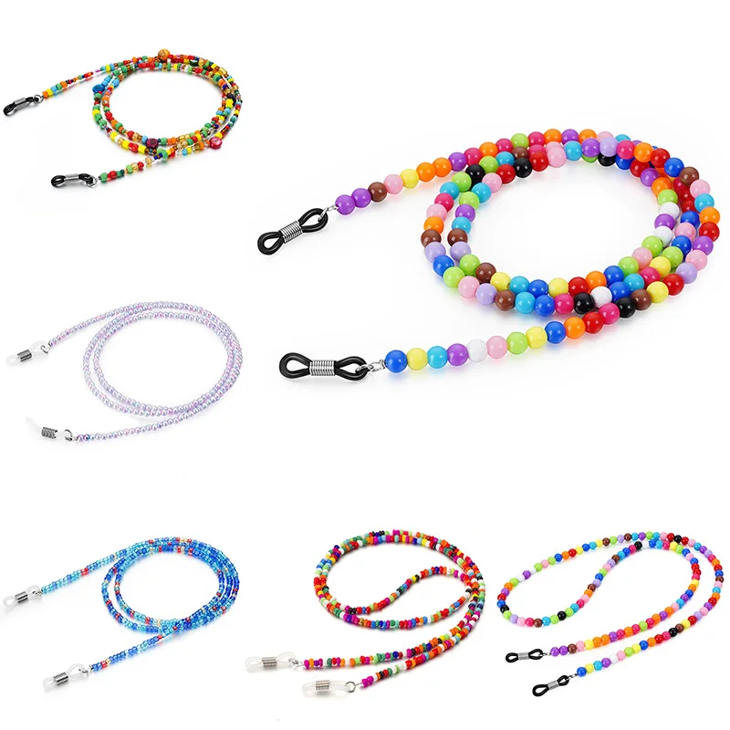 

Bohemian Colored Mask Strap Beaded Glasses Chains For Women Face Mask Lanyard Anti Slip Reading Eyeglass Sunglasses Strap Cord