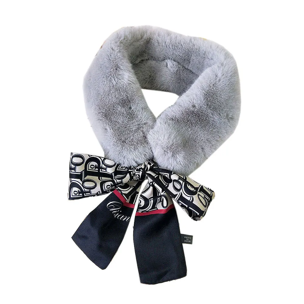 Новый мягкий женский шарф с воротником из искусственного кроличьего меха