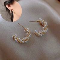 earrings sexy women pearl twist design jewelry fashion earrings earrings party luxury new geometric elements temperament