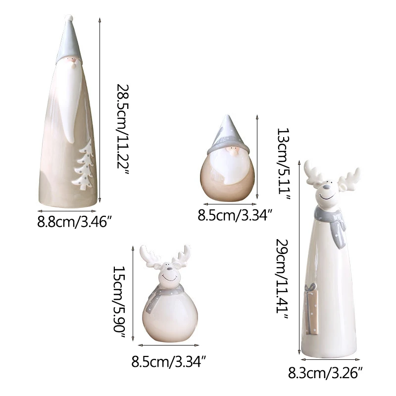 

Top Quality Ceramics Figurines Statue For Home Decor Accessories Smile Elk Sculpture Miniature Model Creative Crafts Present