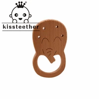 kissteether wooden teether toys newborn baby gift wooden rattle organic toys baby charms nature beech wooden teether