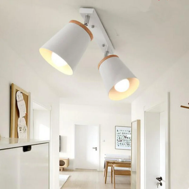 Современные Деревянные светодиодный потолочный светильник s Белый металл