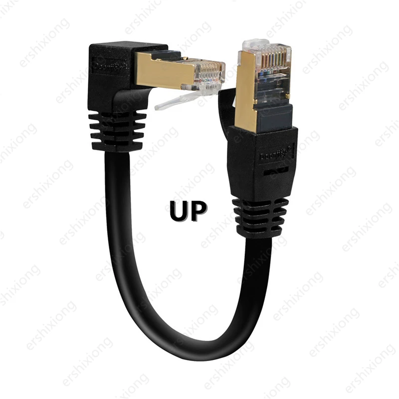 Ethernet соединительный кабель CAT7 прямоугольный вниз RJ45 высокоскоростной сетевой Cor