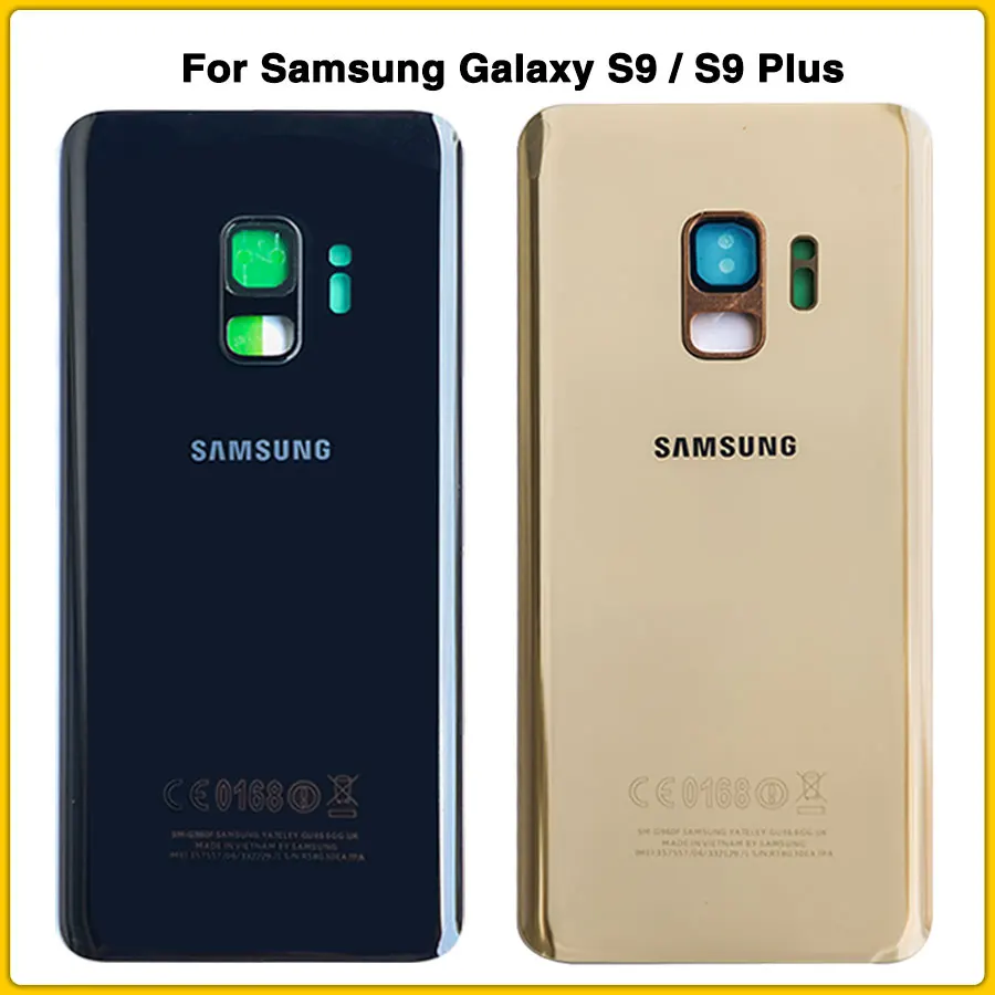 Чехол на заднюю панель S9 для samsung Galaxy S9 G960 S9 Plus S9+ G965F, задняя крышка на батарейку, задняя крышка на дверь, стекло с наклейкой