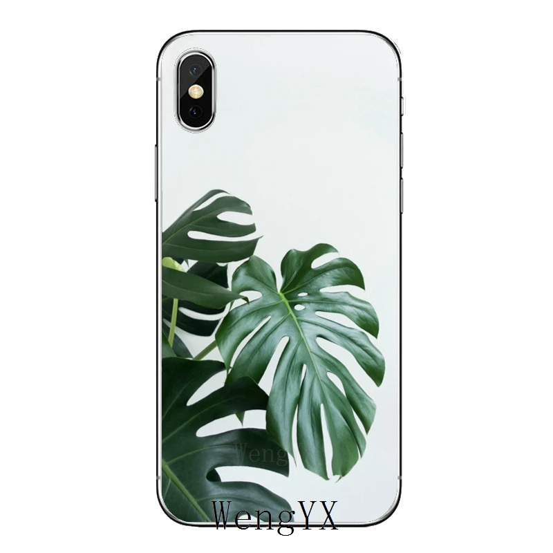 Мягкий силиконовый чехол для телефона с зелеными листьями монстера iPhone 11 Pro XS Max XR