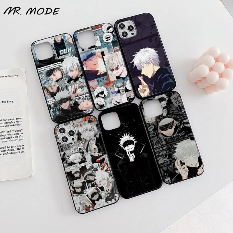 

Satoru Gojo Jujutsu Kaisen Phone Case for iPhone 11 12 pro XS MAX 8 7 6 6S Plus X 5S SE 2020 XR Soft mobile bags coque cover