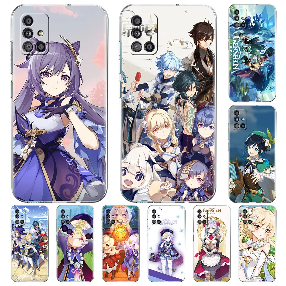 

Game Genshin Impact Case For Samsung Galaxy A51 A21s A52 A71 A12 A31 A41 A32 A02s M31 A11 A72 M51 M30s Transparent Phone Cover