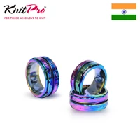 knitpro high quality stainless steel coated rainbow colour row counter rings track your knitting pattern diy hand knitting