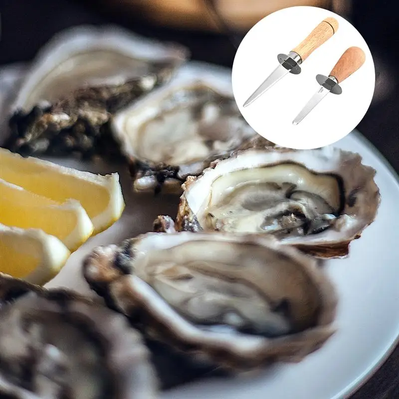 

2Pcs Stainless Steel Oyster Cutter Useful Seafood Cutter Oyster Shucking Knife