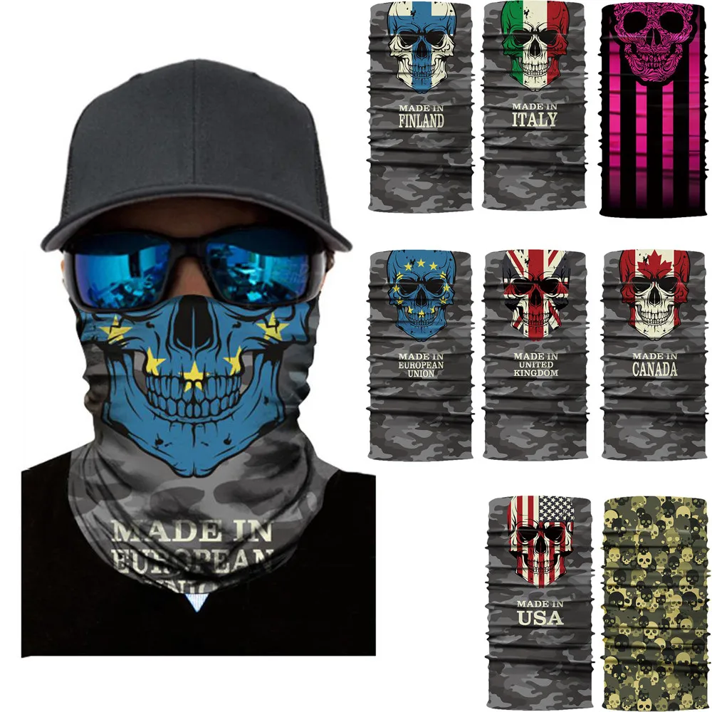 Мотоциклетная велосипедная маска для лица головной платок с черепом теплая