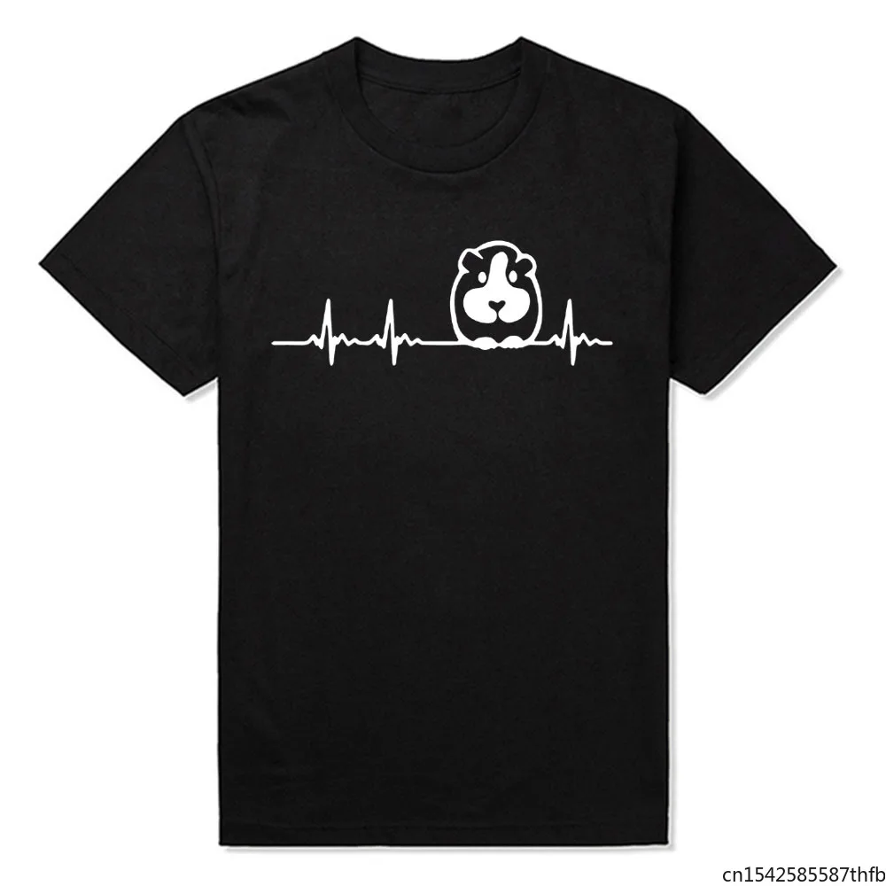

Guinea Pig Heartbeat Custom Printed T Shirts Men's Short Sleeve Top Fashion O-Neck T Shirt Funny Male Clothing
