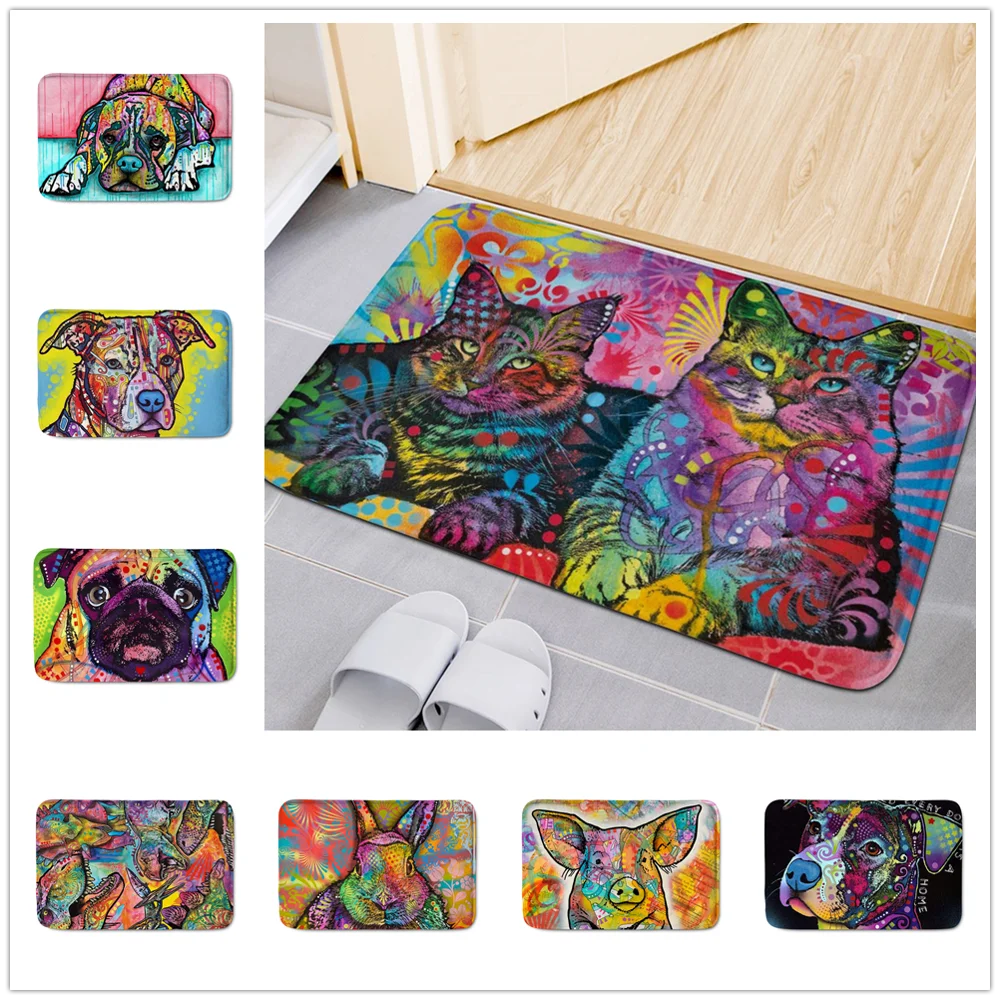 

Upetstory New Creative Rugs Washable Funny Dog Doormat Bath Mats Foot Pad Home Decor Bathroom Mats Door Mat Floor Mat