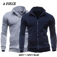 2 piece mens sweatshirts jackets zipper cardigan hooded coat vintage color pullover hoodies male clothing autumn dropshipping
