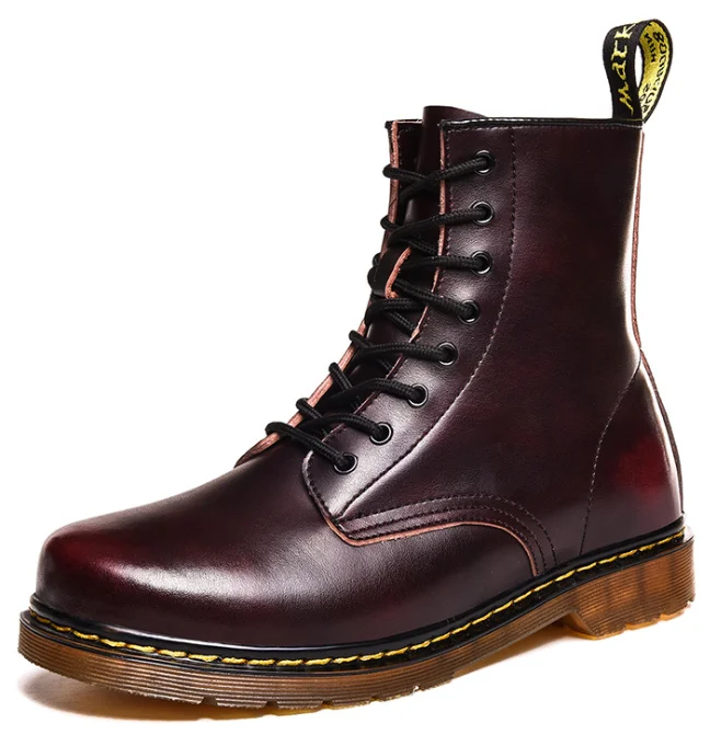 

2020 New Arrival Big Size Female Male Martin Boots British Style High Quality Fur Keep Warm Flat Waterproof Ankle Botas In Stock