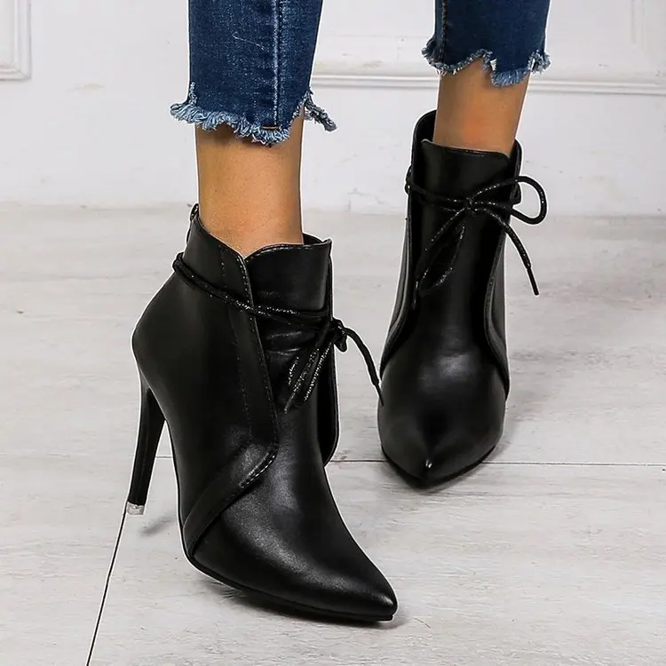 

2021 New Sexy Pointed Boots Boots European and American Warm Stiletto Platform Nude Women Comfortable High Heel Winter Boots