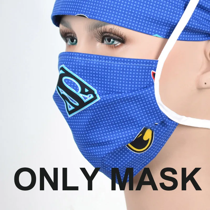 Only Mask 4 Педиатр Рабочая шляпа ветеринарный медицинский скраб шапка для кормления шапки для женщин и мужчин хлопок Tieback Европейский стиль наземные шляпы - Цвет: Only Mask 4