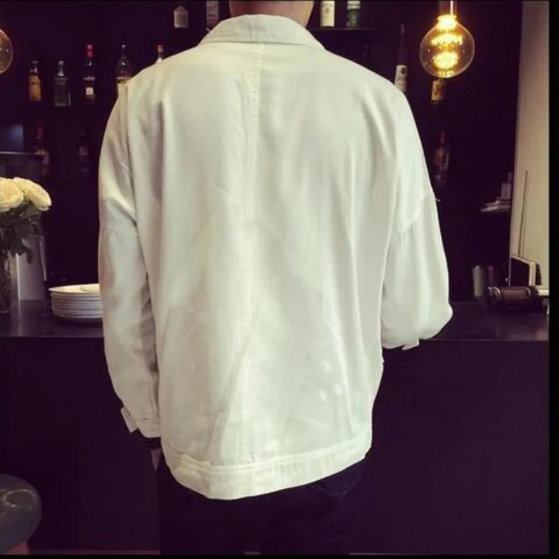 Мужская джинсовая куртка верхняя одежда в Корейском стиле корейский стиль с