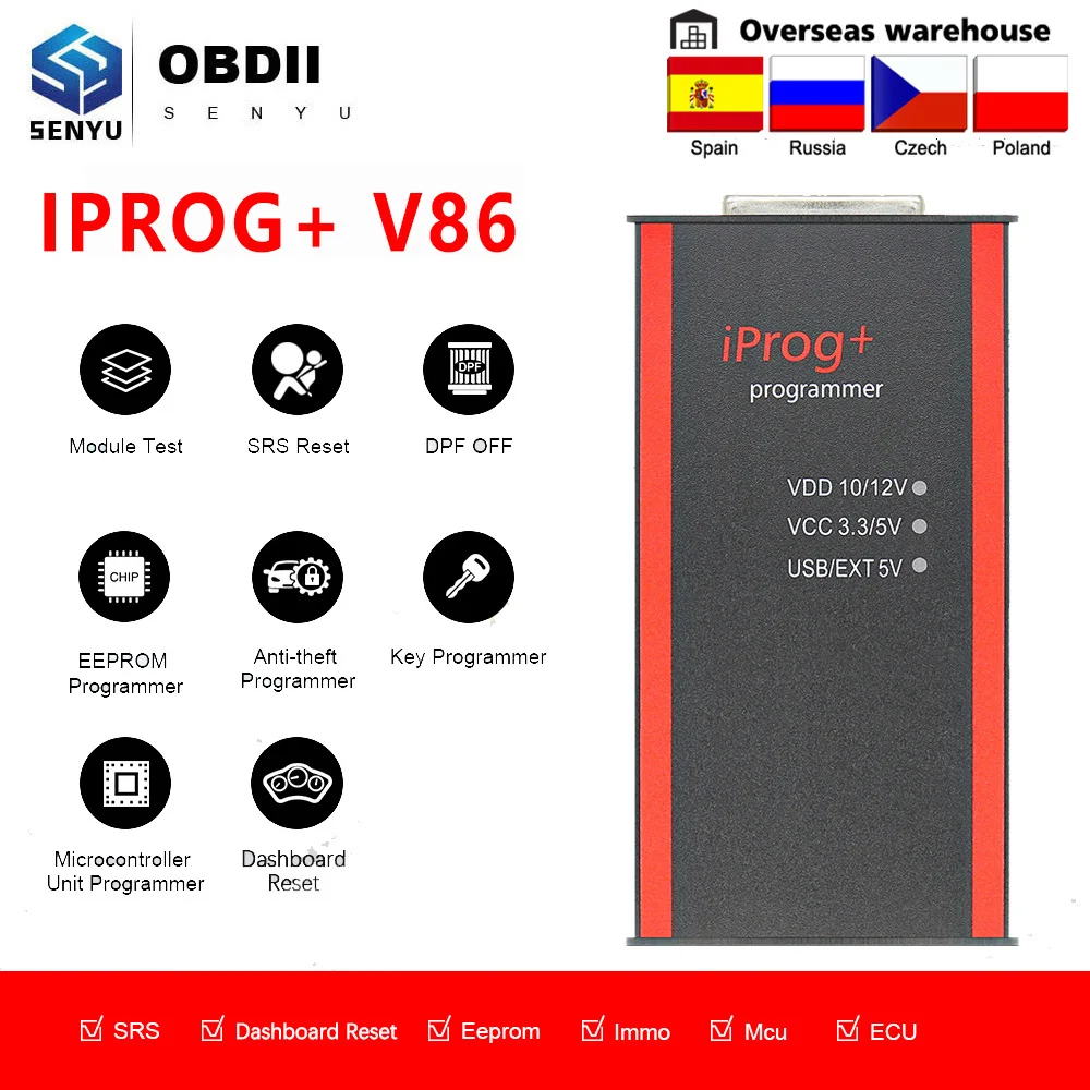 Полный программатор ключей IPROG Pro V86 ECU Iprog + Eeprom IMMO Автомобильная магнитола сброс