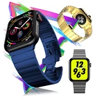 Ремешок из нержавеющей стали для Apple Watch Series 6 SE 5 4 3 40 мм 44 мм, сменный синий браслет для мужских часов iwatch 6 5