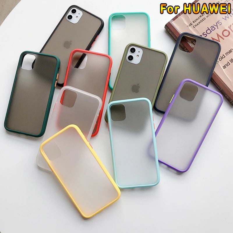 Гибридный простой матовый чехол-бампер мятного цвета для телефона Huawei P40 P20 P30 Pro