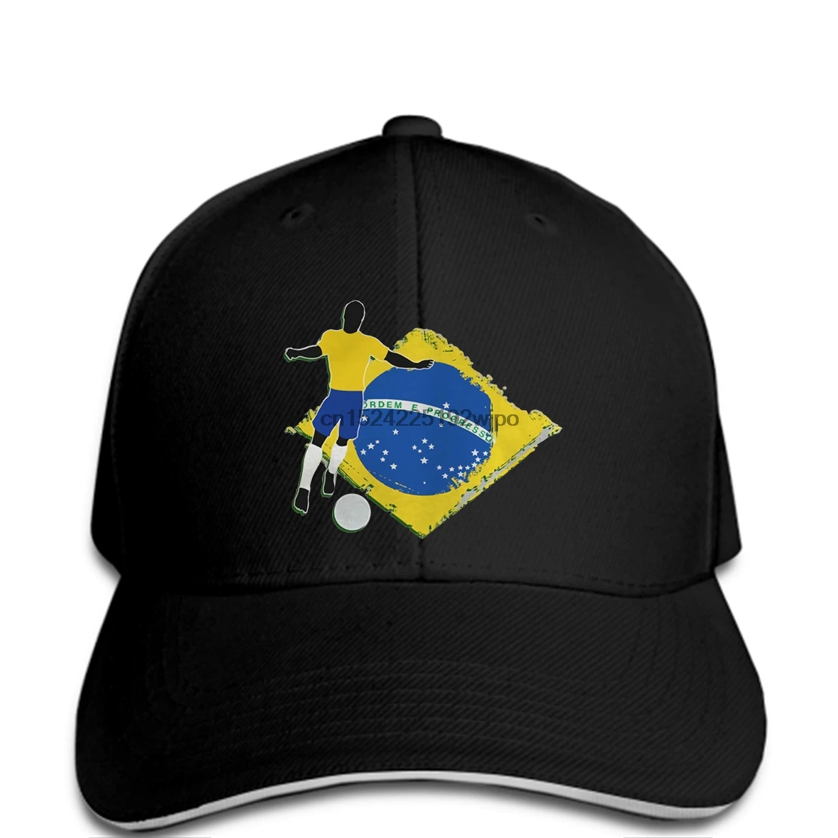 

funny Baseball cap footballer and Brazilian flag cap men