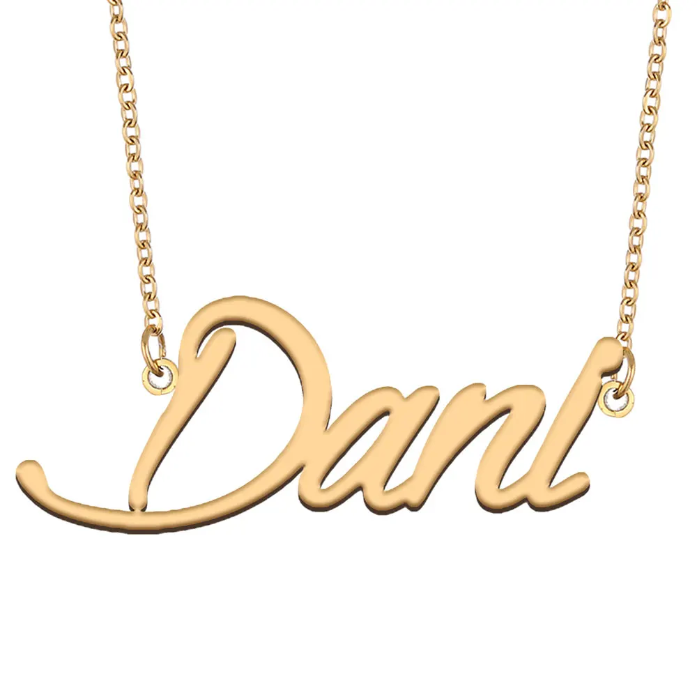 

Dani Nameplate Necklace for Women Stainless Steel Jewelry Gold Plated Name Chain Pendant Femme Mothers Girlfriend Gift