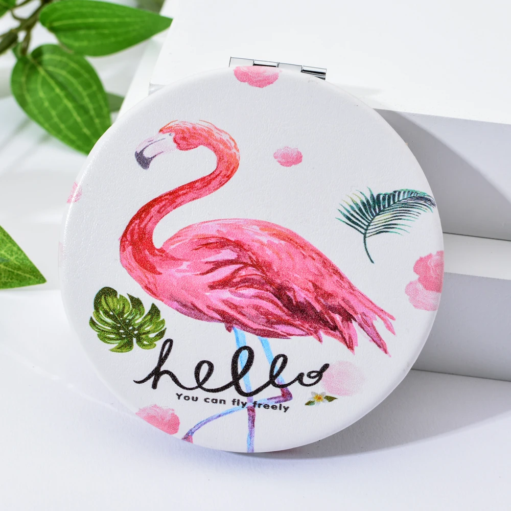 2020 Фламинго зеркала для макияжа женские Мини карманное косметическое зеркало