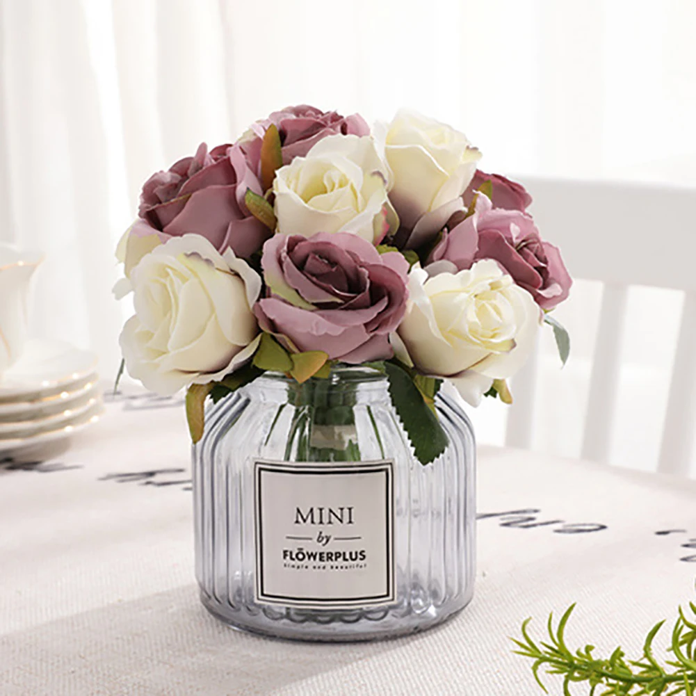 1 букет Искусственные розы Сад Свадьба фестиваль DIY Настенная Декорация голова