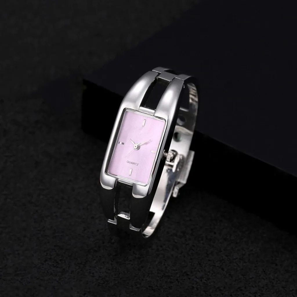 Гладкий минималистский квадратный ремешок из нержавеющей стали с дамскими