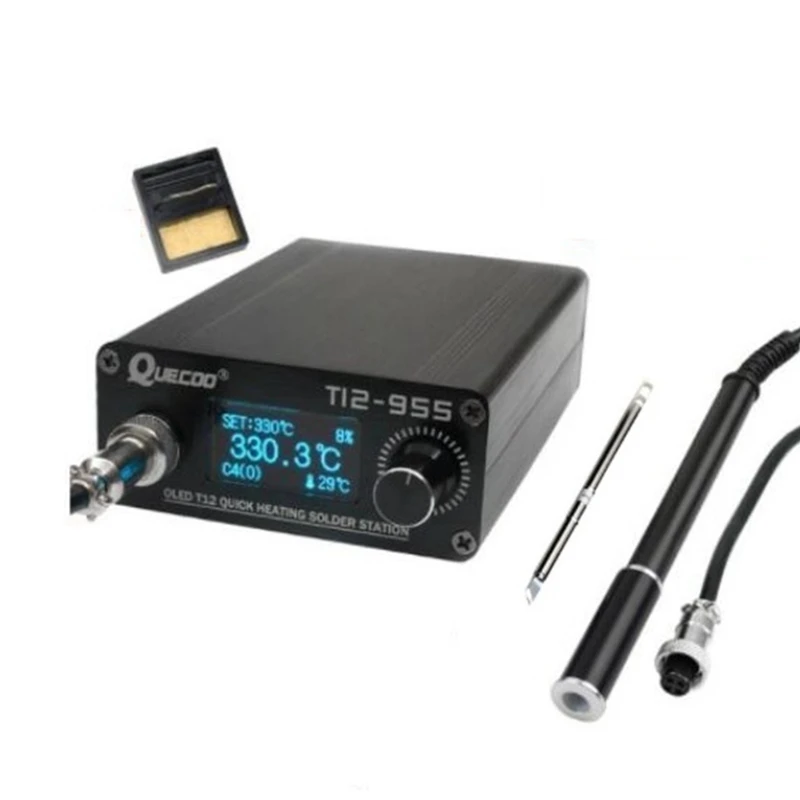 

QUECOO STM32 T12-955 Soldering Station Electronic Soldering Iron 1.3Inch Digital Station Solder Iron Tip Welding Tool No Plug