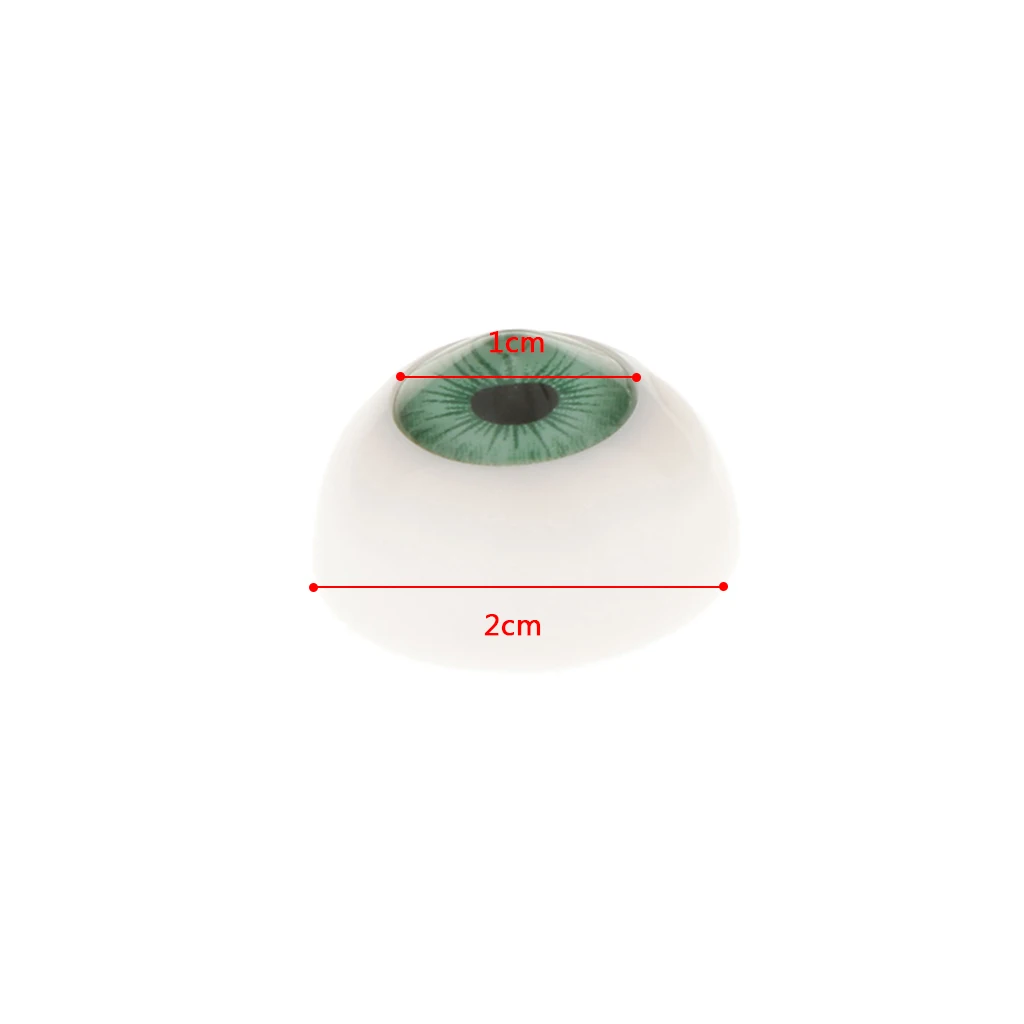 

8pcs 20mm Half Round Hollow Acrylic Eyeballs for Doll Dollfie DIY Accs