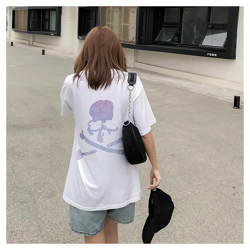 

New luxury Men mastermind MMJ Skull bone Diamond T Shirts couple T-Shirt Street Hip Hop 100% Cotton T-Shirts Tee Top men
