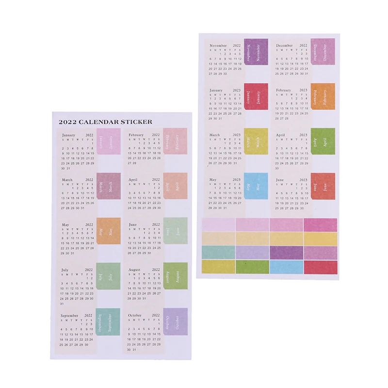 

2022 Calendar Stickers Kawaii Stationery Sticker Planner Agenda Sticker