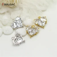 shiny crystal heart pendant diy necklace pendants earrings charms jewelry making accessories women charm wholesale