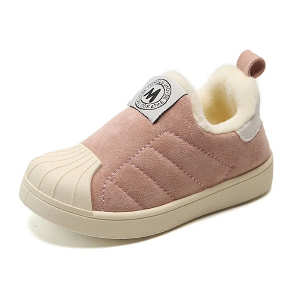 

Kids Shoes Toddler Boy Shoes Fashionable Kids Winter Shoes Shell Head Shoes for Baby Child Plush Winter Shoes Kids