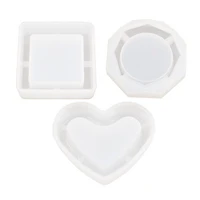 new mould heart shaped square diamond shaped high mirror ashtray silicone mold diy set up storage crystal epoxy molds