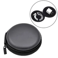 portable hard zippered round shape earphone case cable organizer earphone bag headset ox hand spinner headphone accessories
