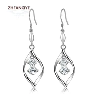 fashion women drop earrings 925 silver jewelry with zircon gemstone earrings accessories for wedding party ornament wholesale