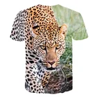 Футболка Мужскаяженская оверсайз с 3D-принтом, модная рубашка в стиле хип-хоп, с леопардовым принтом, летняя одежда в стиле Харадзюку