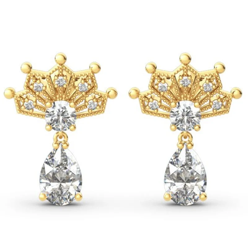 

New Luxury Peacock Tail Water Drop Zircon Earrings Female Romantic Wedding Accessories Valentine's Day Gift Jewelry Wholesale