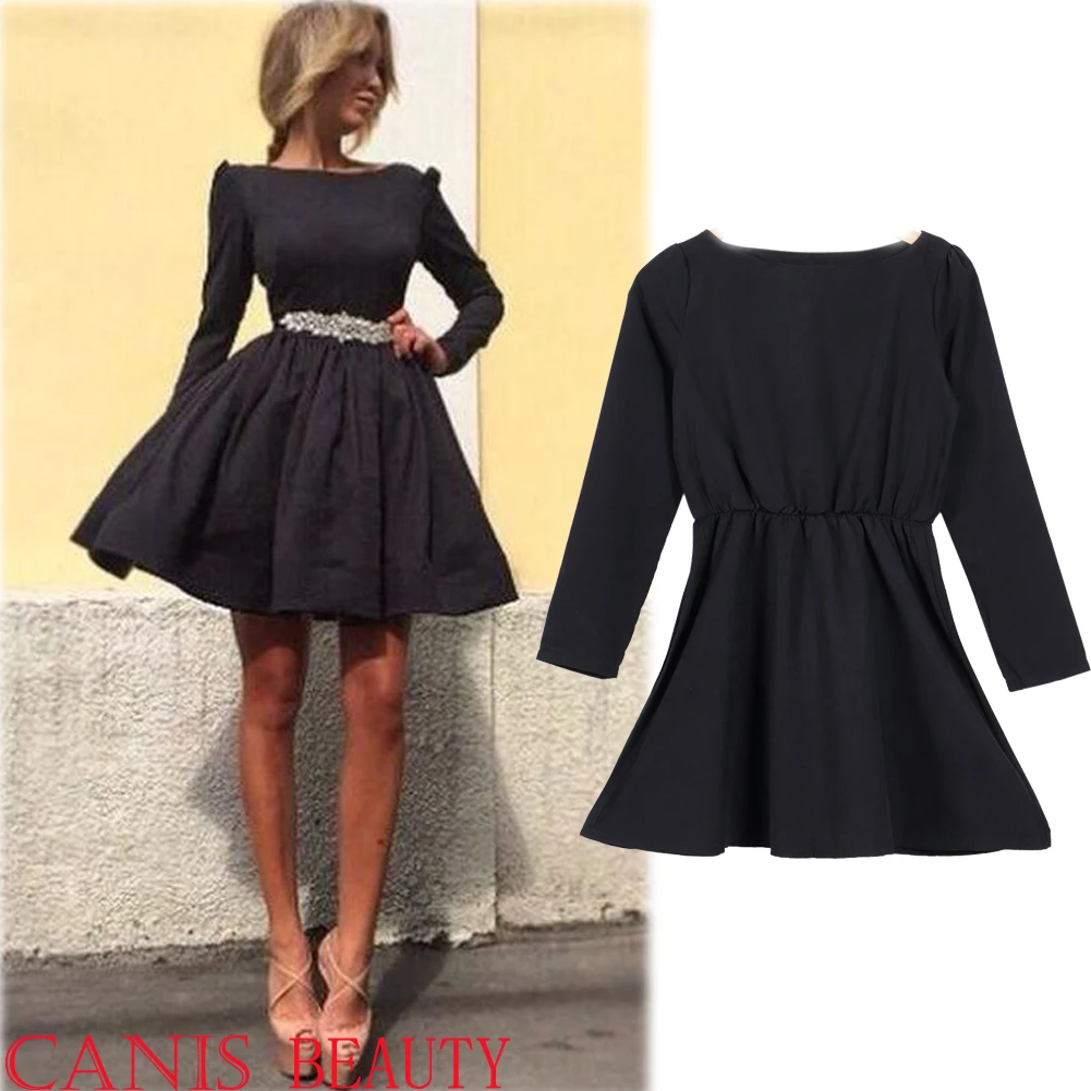 

Ladies Women Long Sleeve Casual Spring and Autumn Short Sexy Dress Party Clothes